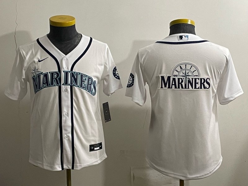 youth 2026 Seattle Mariners blank white Nike MLB Jersey 003->youth mlb jersey->Youth Jersey